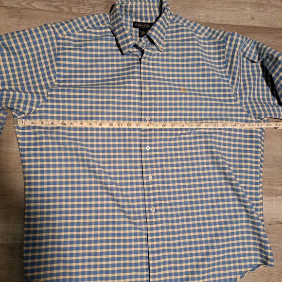 Brooks Brothers Shirt Mens XL Blue Yellow Gingham Supima Cotton Button Down - Picture 5 of 11